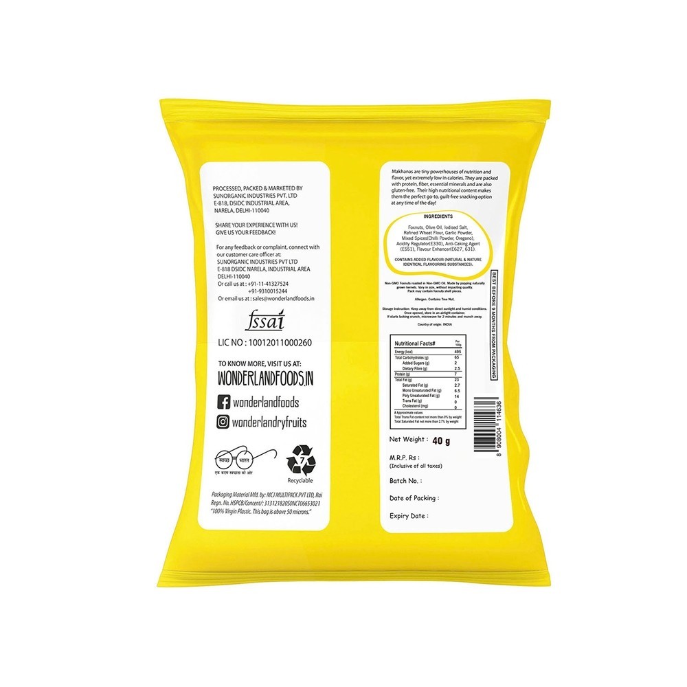 Wonderland Foods Peri Peri Flavoured Makhana