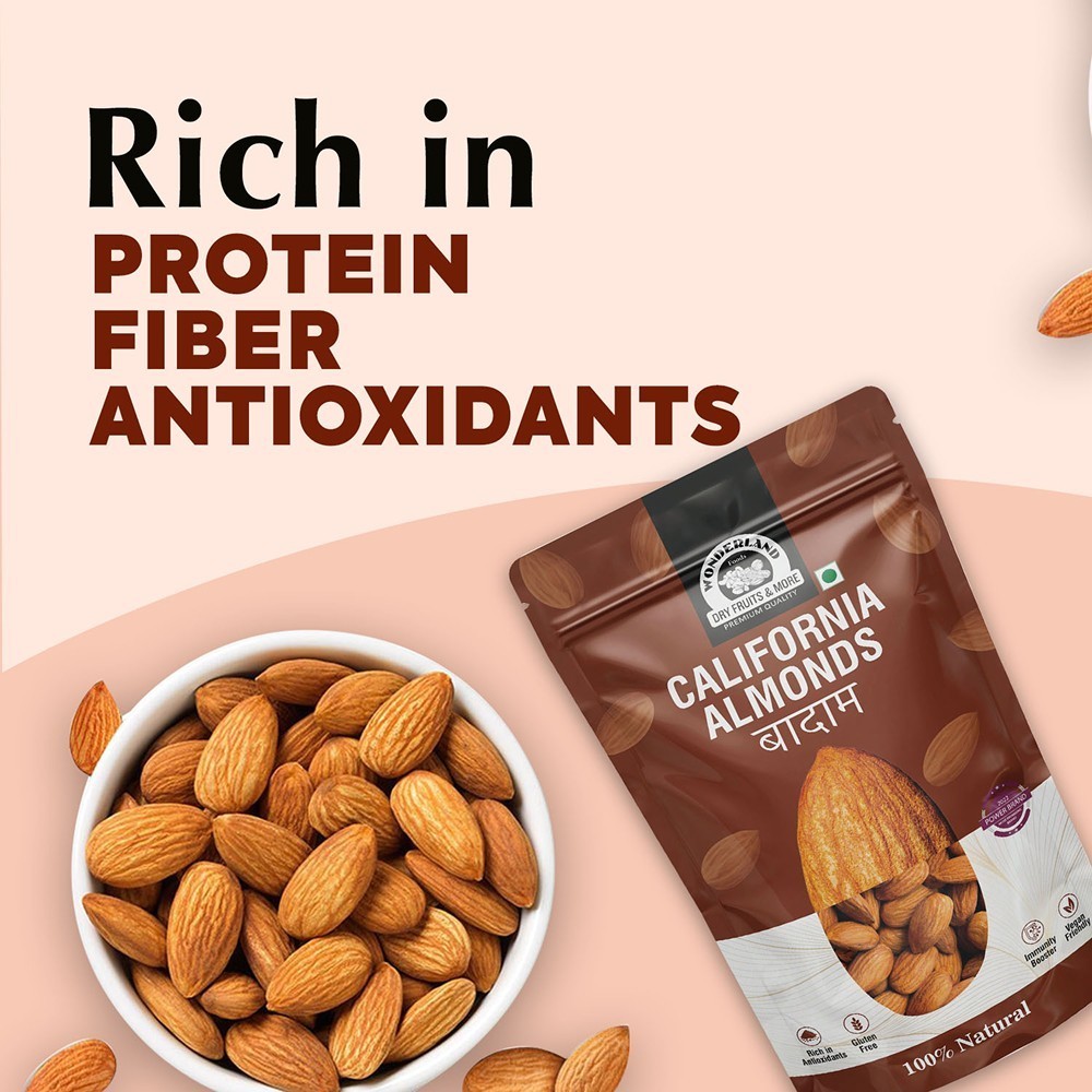 Wonderland Foods Raw California Almonds - 1 kg