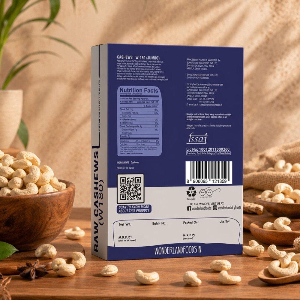 Wonderland Foods Raw Cashew
