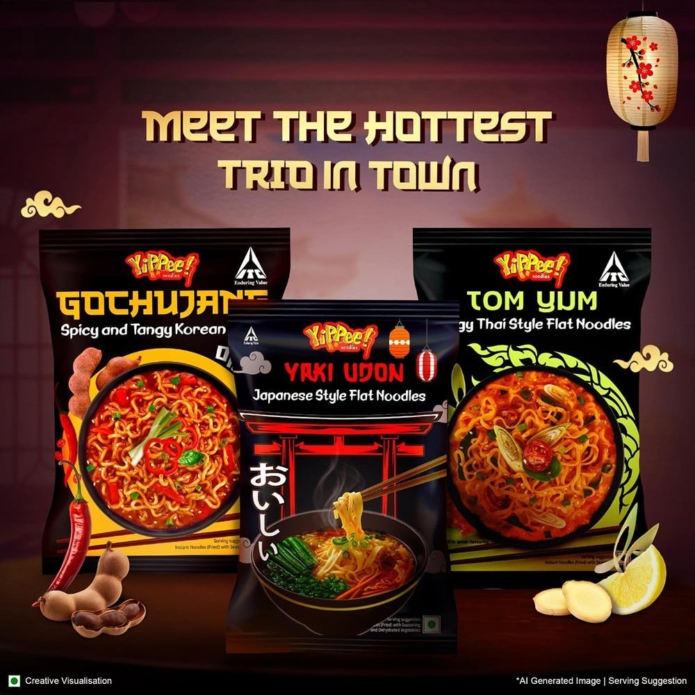 Yippee Japanese Yaki Udon Flat Instant Noodles