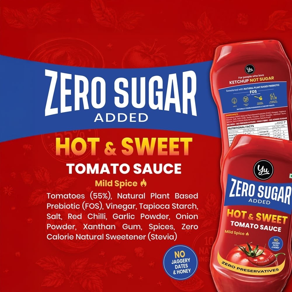 Yu 100% Whole Wheat Penne Pasta +  Zero Sugar Hot & Sweet Tomato Ketchup (Mild Spice) Combo