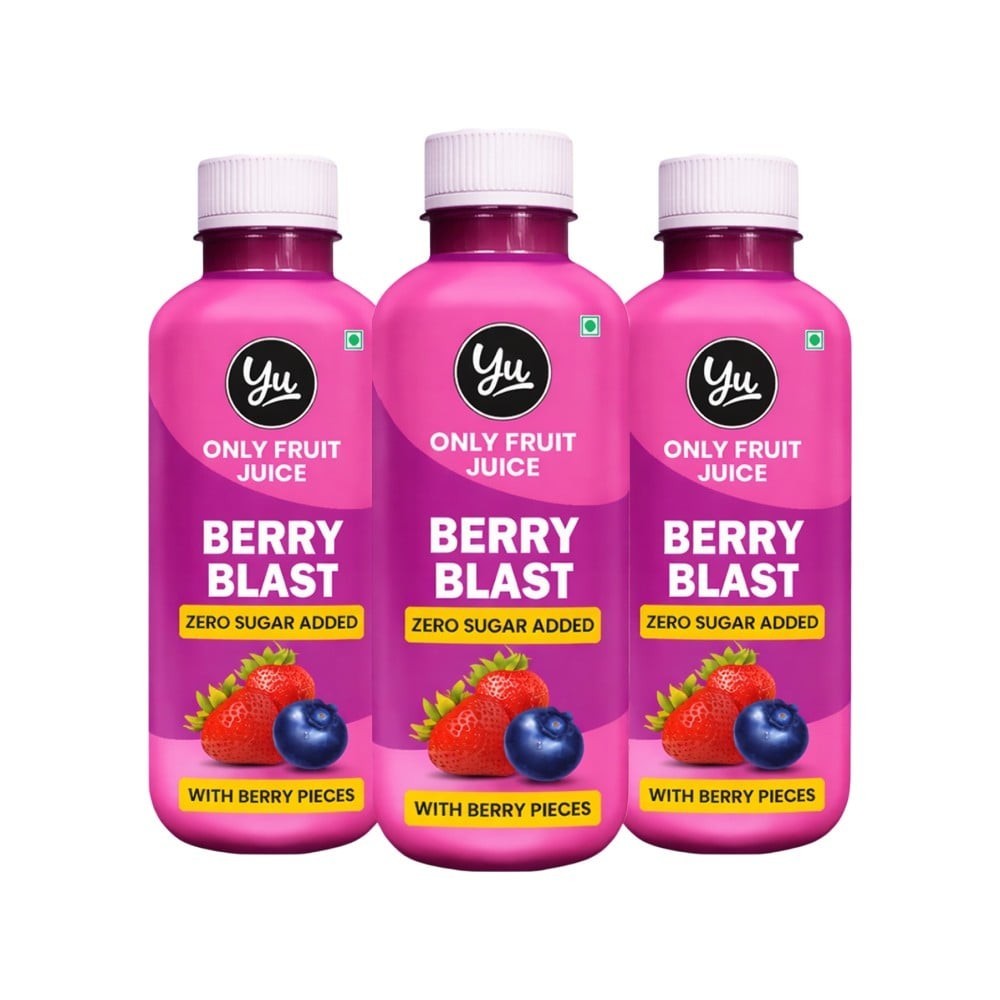 Yu Berry Blast Fruit Juice with Berry Pieces +  Green Apple Juice with Chia Seeds Combo