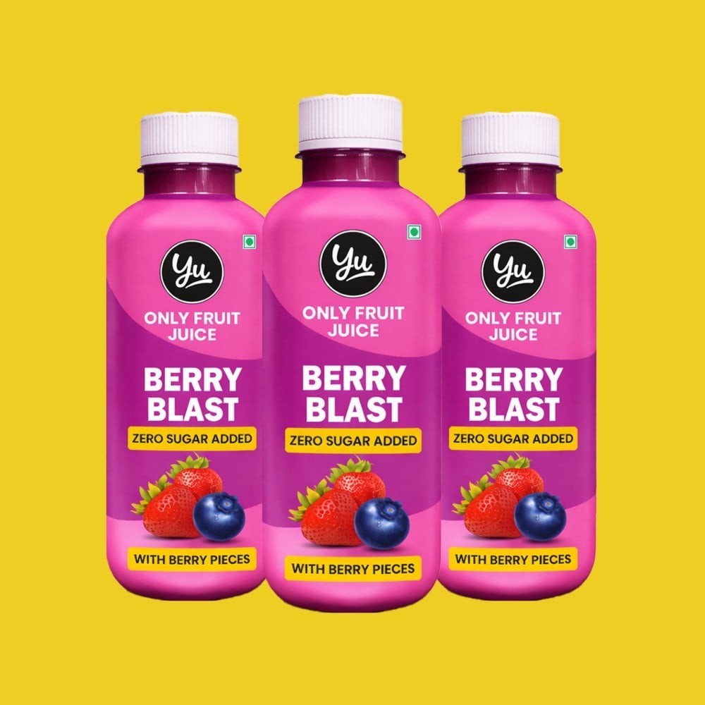 Yu Berry Blast Fruit Juice with Berry Pieces +  Green Apple Juice with Chia Seeds Combo