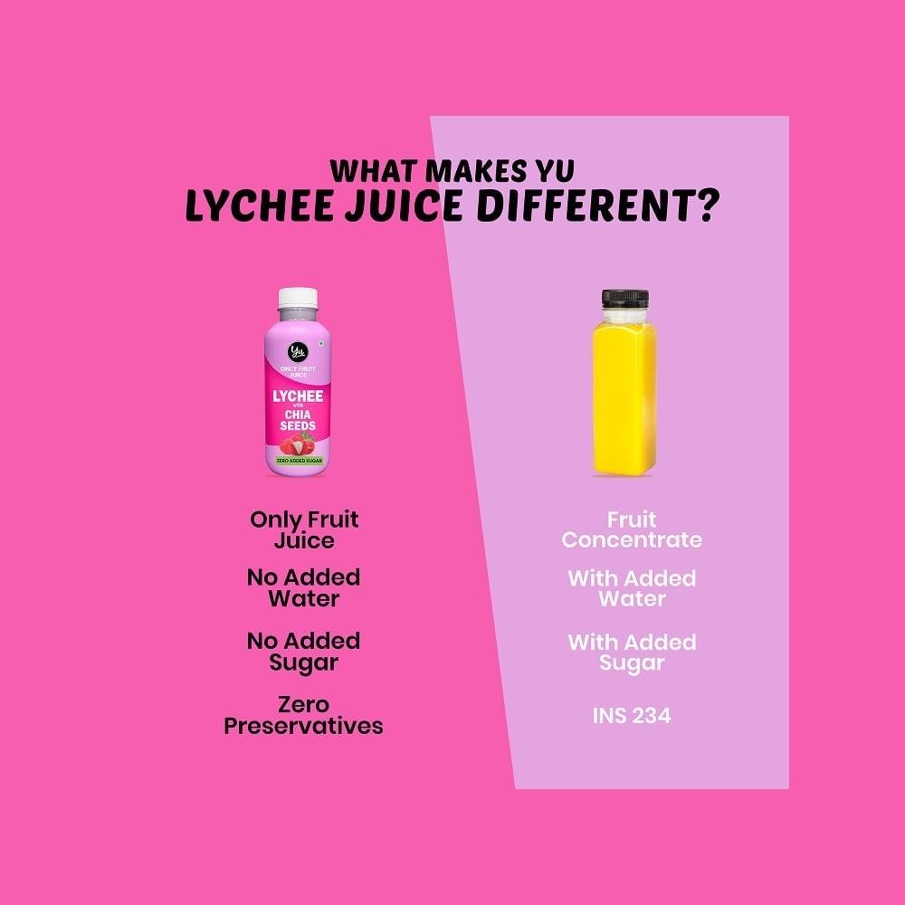 Yu Lychee Juice with Chia Seeds
