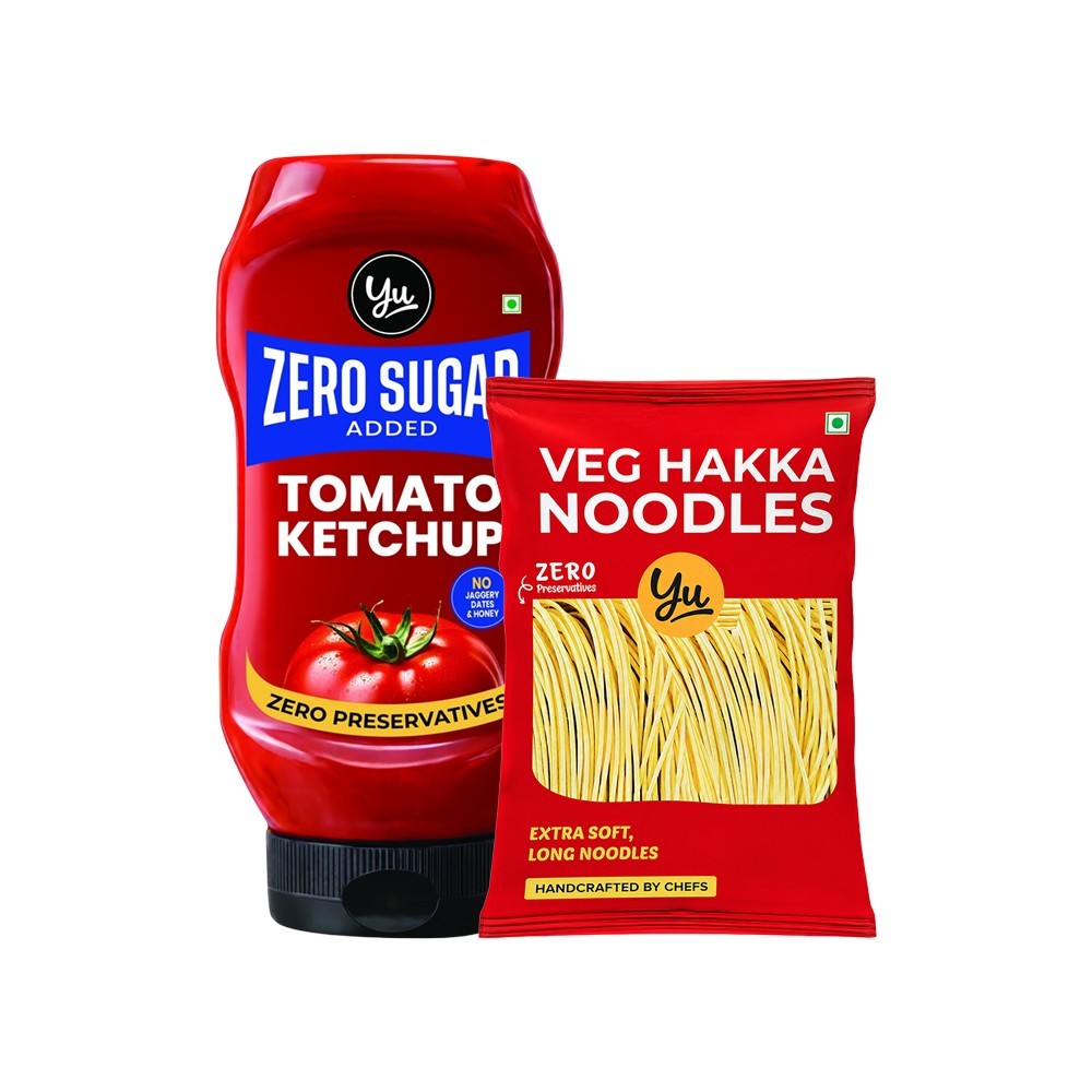 Yu Veg Hakka Noodles (Zero Oil) +  Zero Sugar Tomato Ketchup Combo