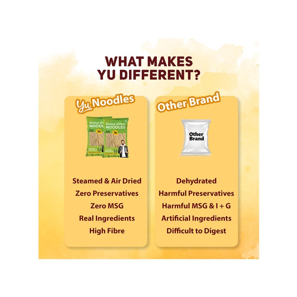 Yu Whole Wheat Noodles (Zero Maida) +  Whole Wheat Roasted Vermicelli Combo