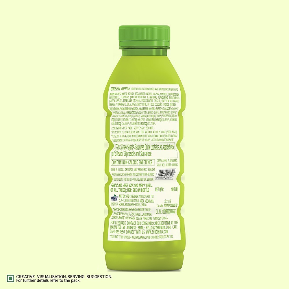 Zyro by Karan Aujla Zero Sugar Hydration Drink - Green Apple