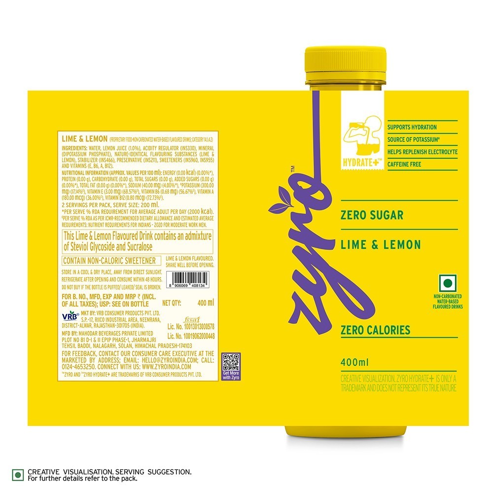 Zyro by Karan Aujla Zero Sugar Hydration Drink - Lime & Lemon
