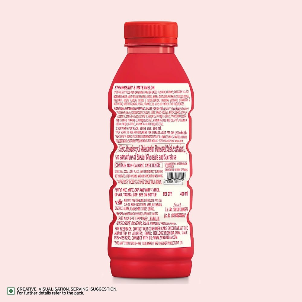 Zyro by Karan Aujla Zero Sugar Hydration Drink - Strawberry & Watermelon