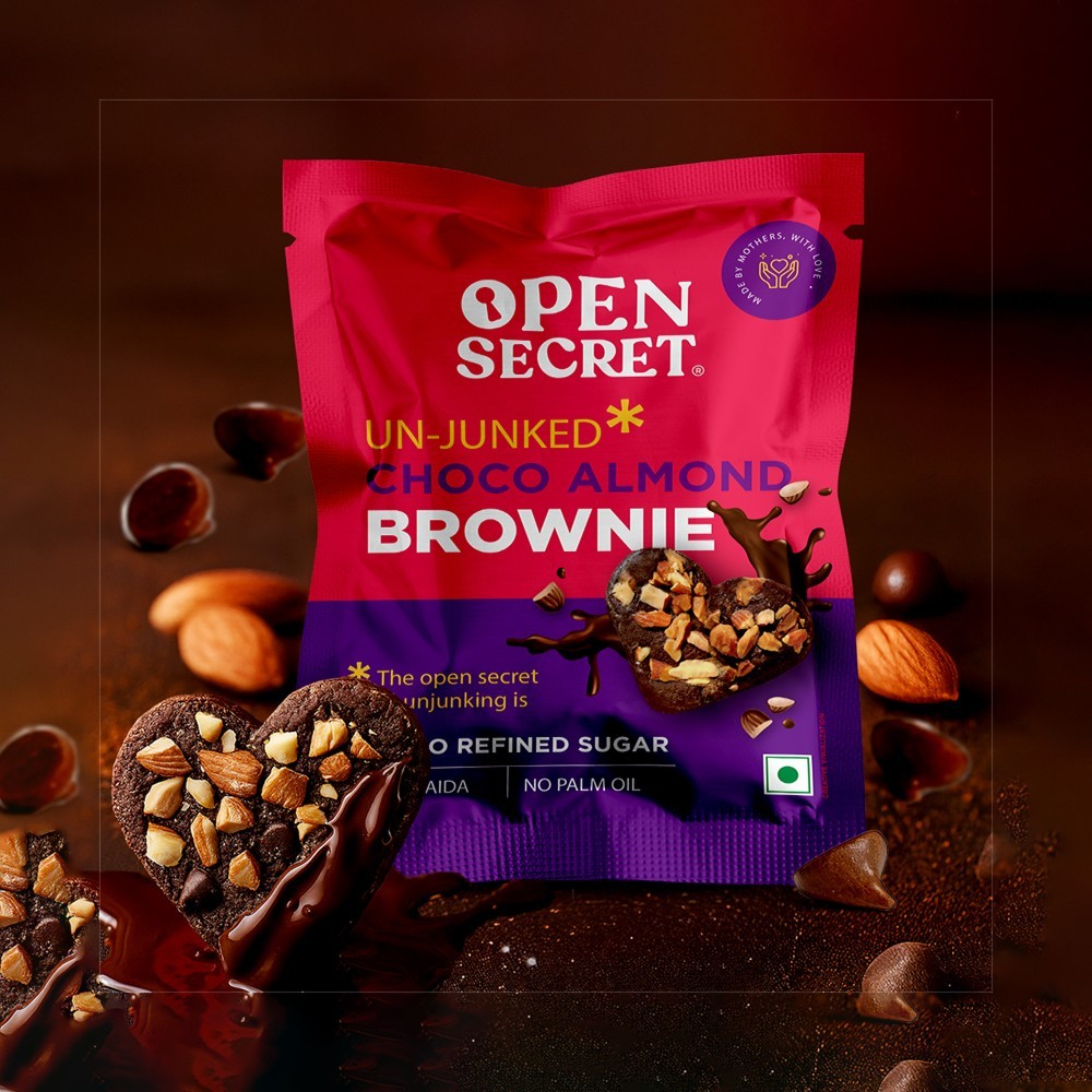 Open Secret Chocolate Almond Valentines Heart Brownie, Veg Cake +  Assorted Protein Cookies Gift Pack - Choco Almonds, White Choco Cashews & Peanut Butter Combo
