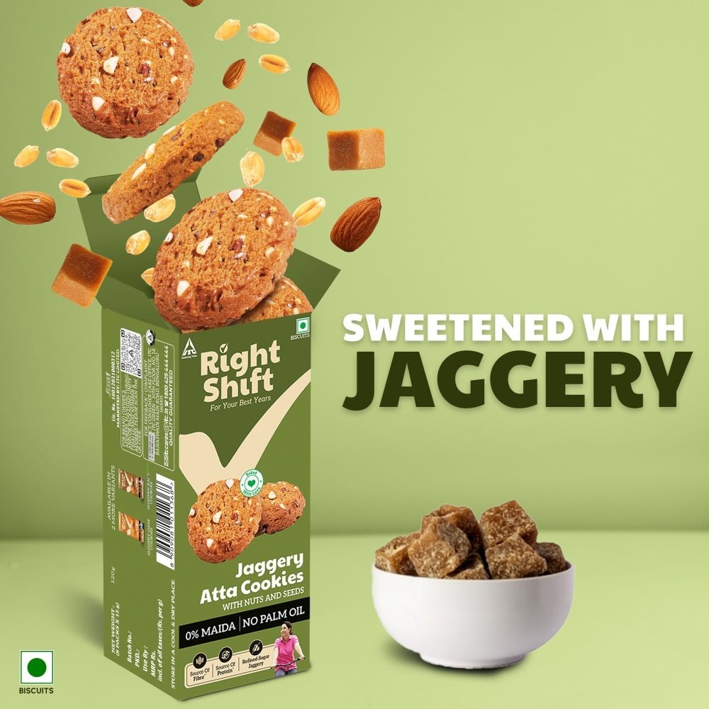 Right Shift Jaggery Atta Cookies