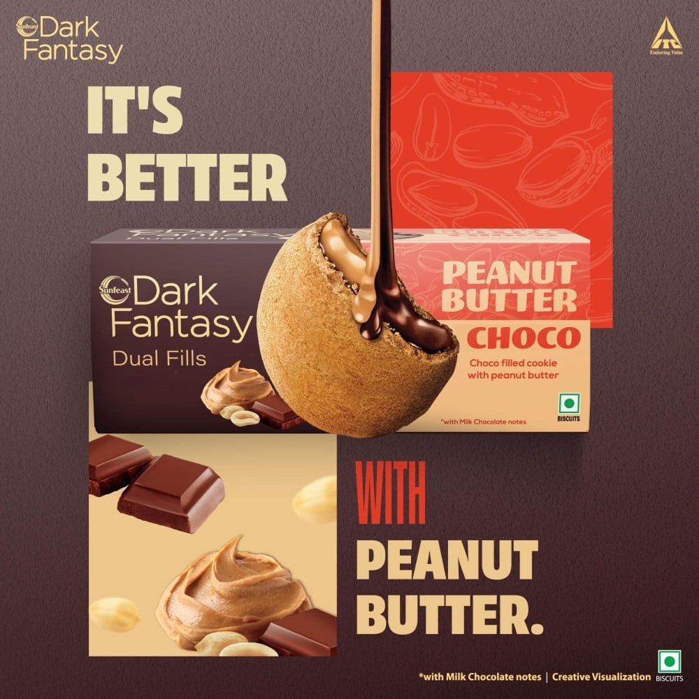 Sunfeast Dark Fantasy Peanut Butter Choco Dual Fills Cookies