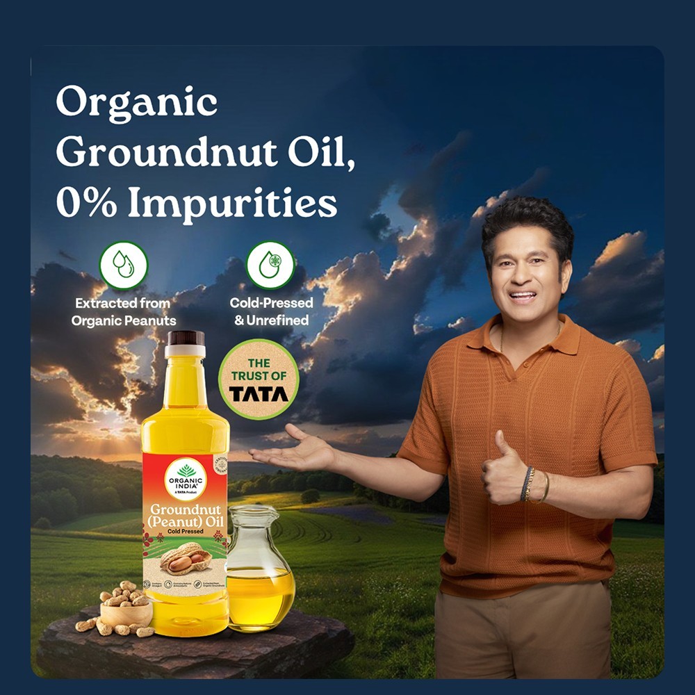 A TATA Product - Organic India Organic Cold Pressed Groundnut Oil