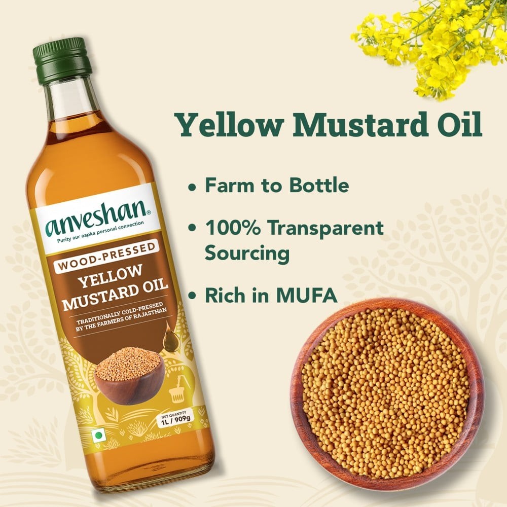 Anveshan Yellow Cold Pressed Mustard Oil
