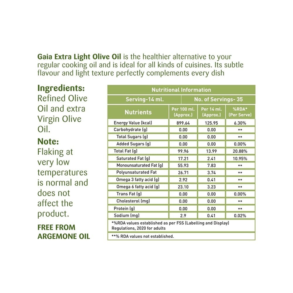Gaia Extra Light Olive Oil