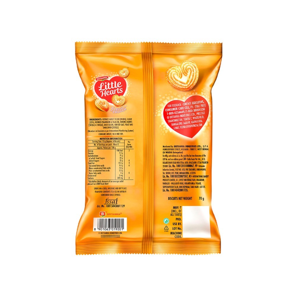 Britannia Little Hearts Classic Crunch Biscuit + Britannia The Original Bourbon Creme Biscuit With Chocolate Combo