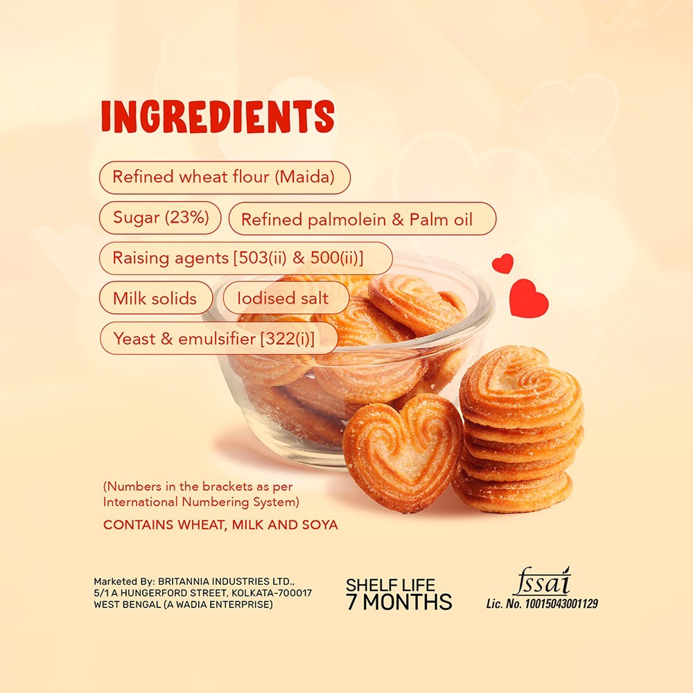 Britannia Little Hearts Classic Crunch Biscuit + Britannia The Original Bourbon Creme Biscuit With Chocolate Combo