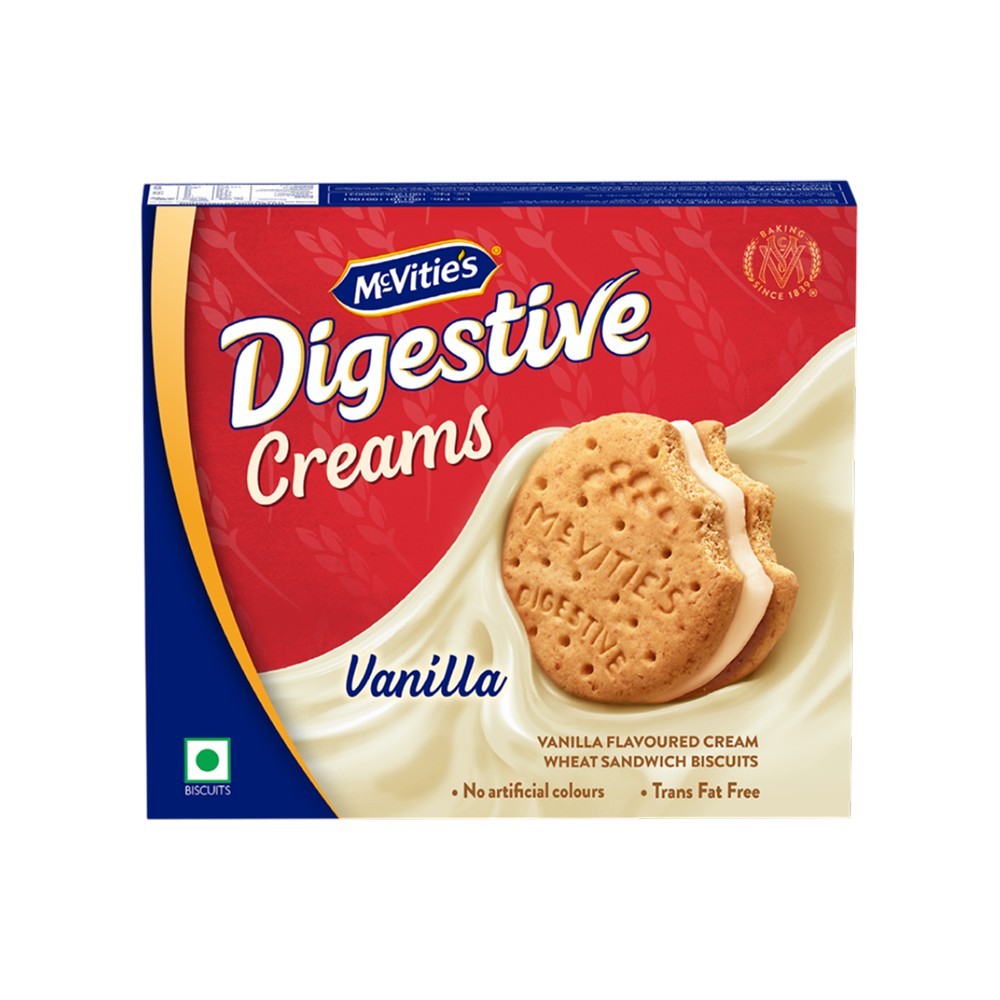 McVitie's Digestive Wheat Sandwich Cream Biscuits (Vanilla)