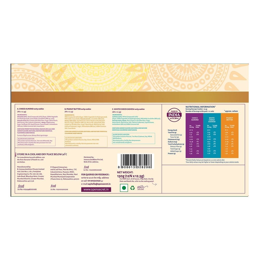 Open Secret Celebration Chocolate Biscuits Gift Pack (Zero Maida)