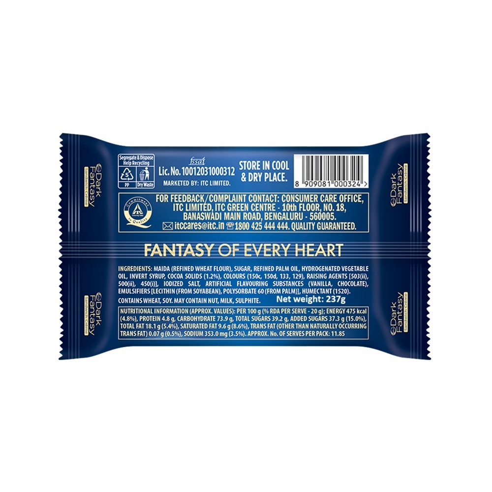 Sunfeast Dark Fantasy Vanilla Sandwich Crème Biscuits - Pack of 2