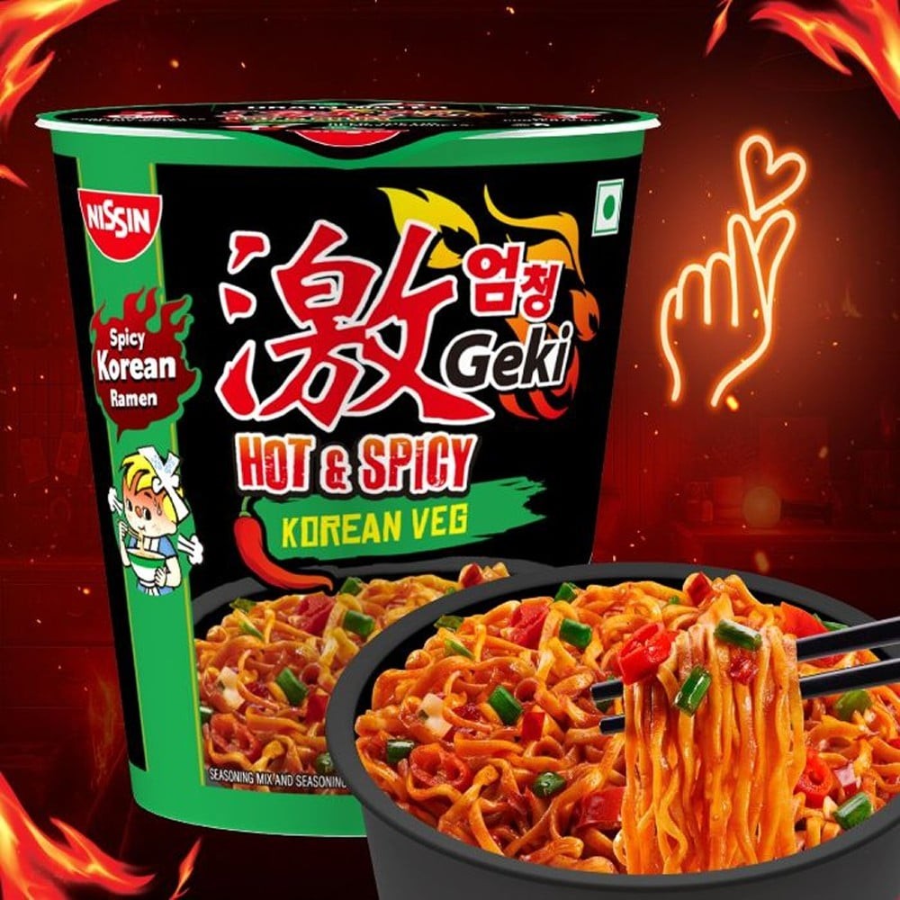 Nissin Geki Hot & Spicy Korean Veg Cup Noodles