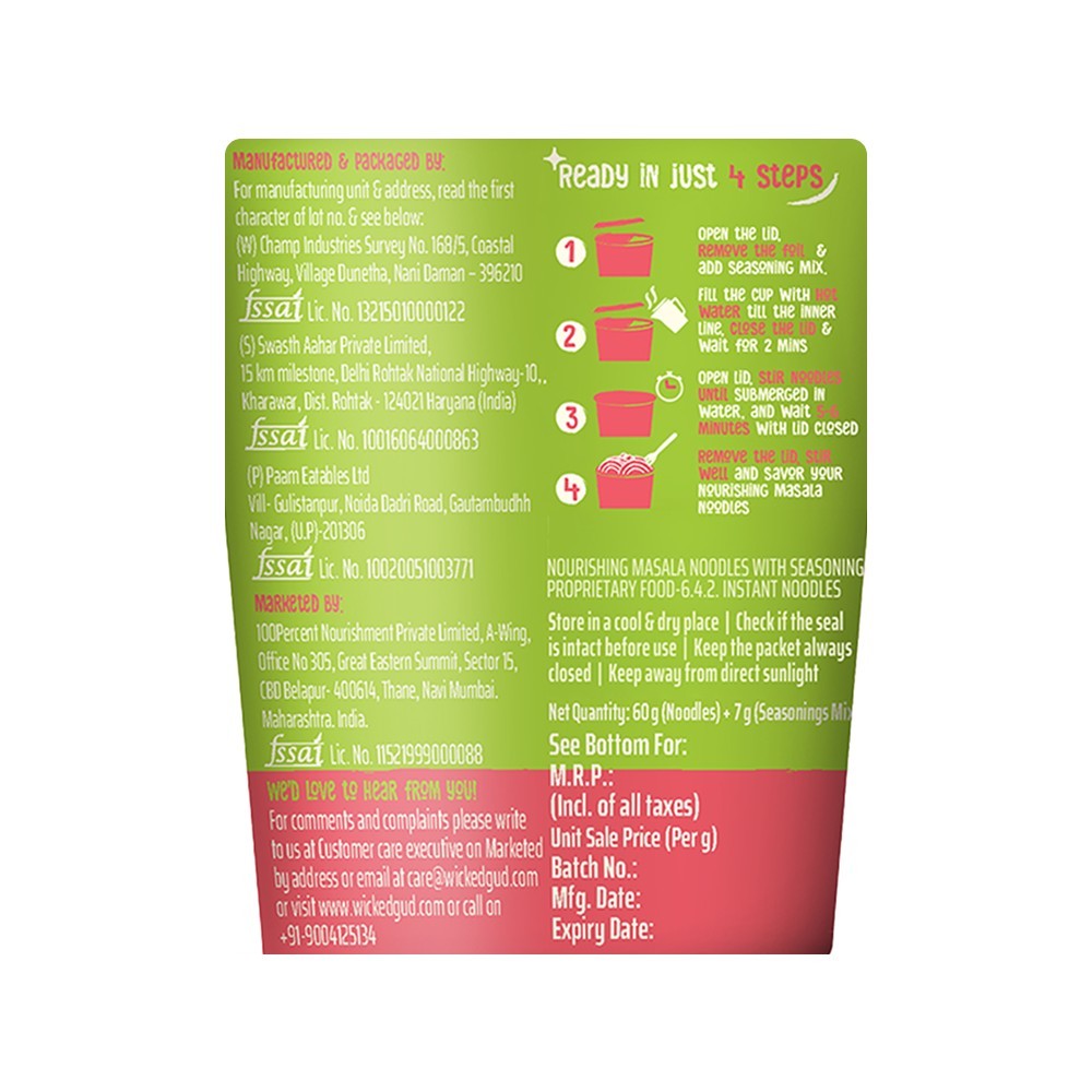 WickedGud Nourishing Masala Cup Noodles