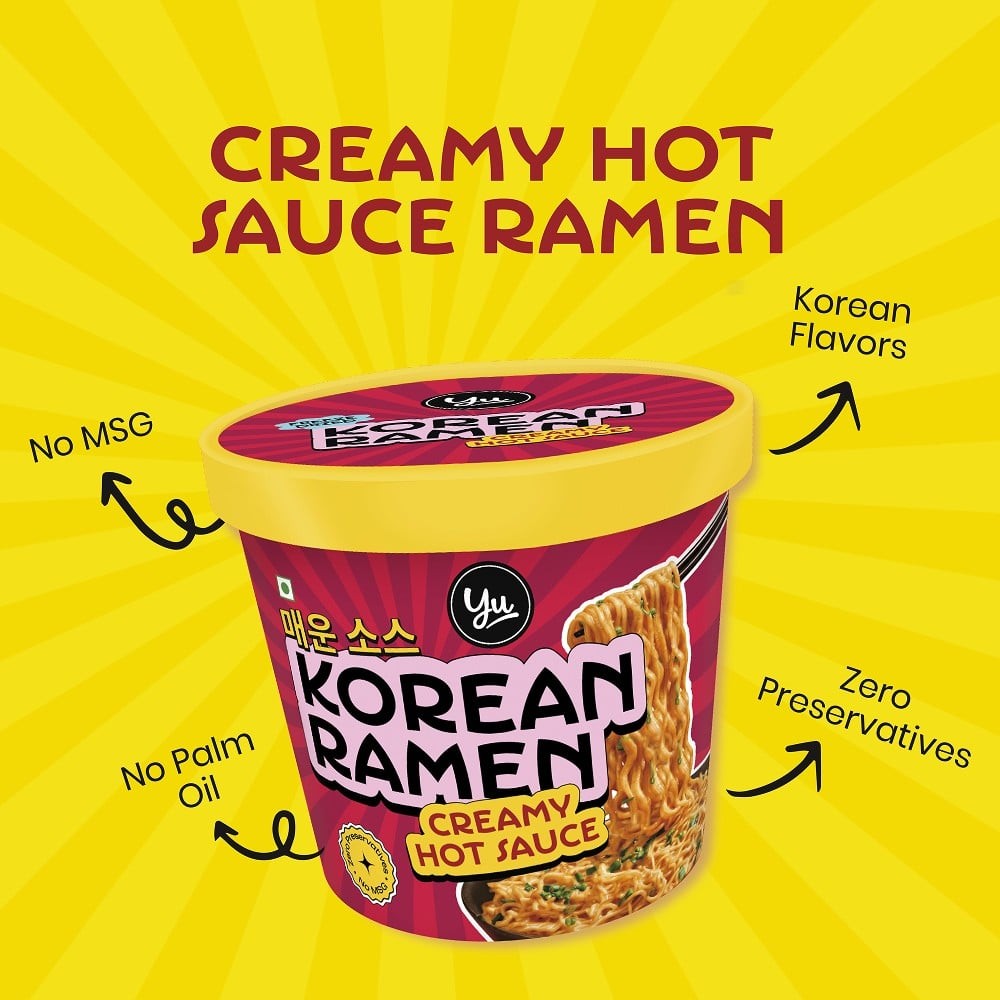 Yu Creamy Hot Sauce Korean Ramen Cup Noodles +  Red Hot Cheese Korean Cup Noodles Combo