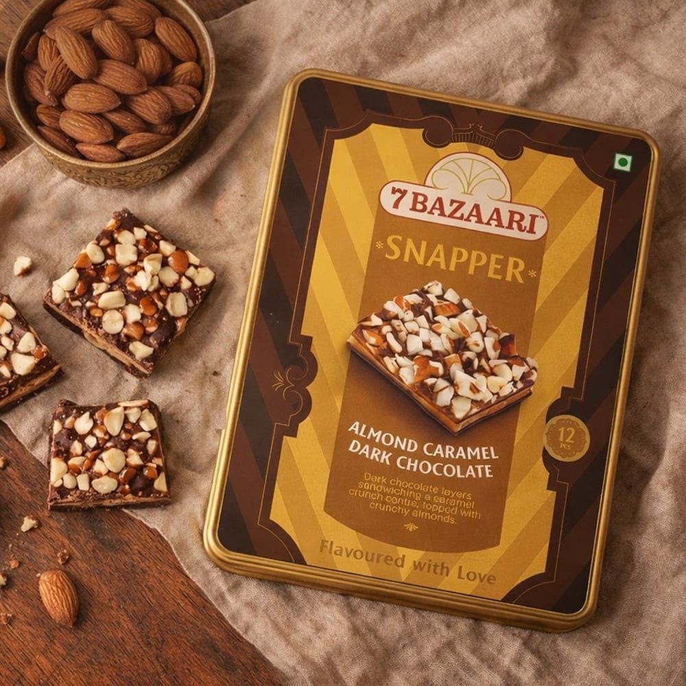 7 Bazaari Almond Snapper Dark Chocolate Gift Pack