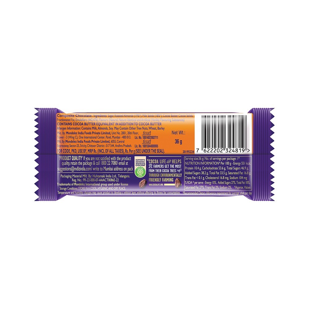 Cadbury Dairy Milk Roast Almond Milk Chocolate Bar