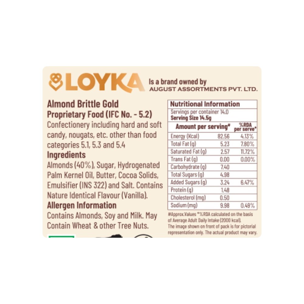 Loyka Almond Brittle Gold Dark Chocolate Pack