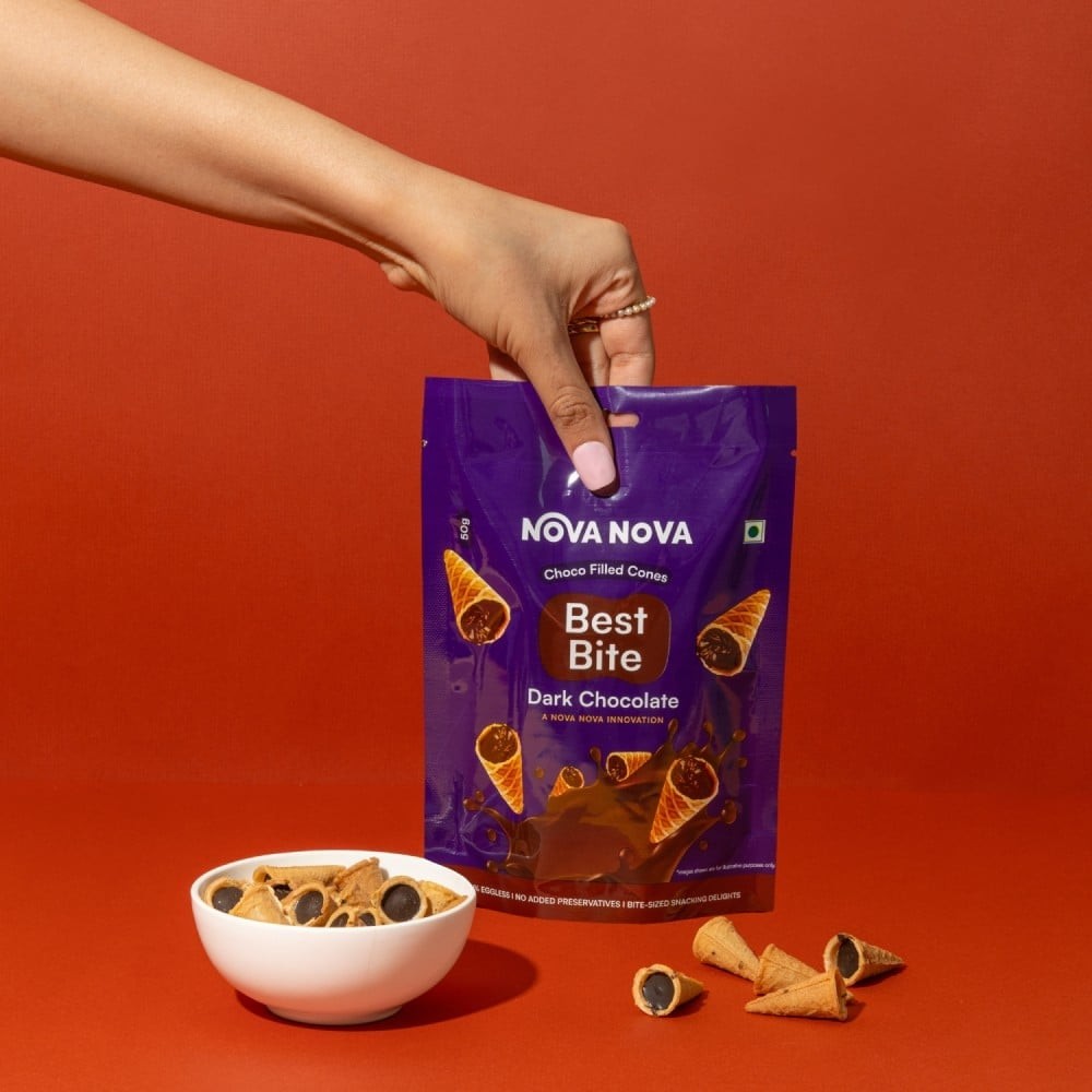 Nova Nova Best Bite Chocolate Filled Waffle Cones - Dark Chocolate