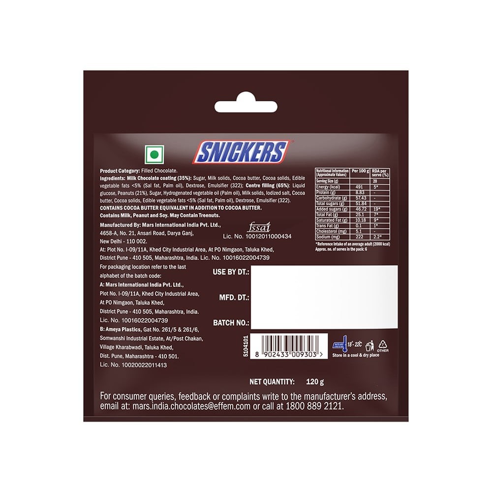 Snickers Peanut Filled Bar Chocolate Pack