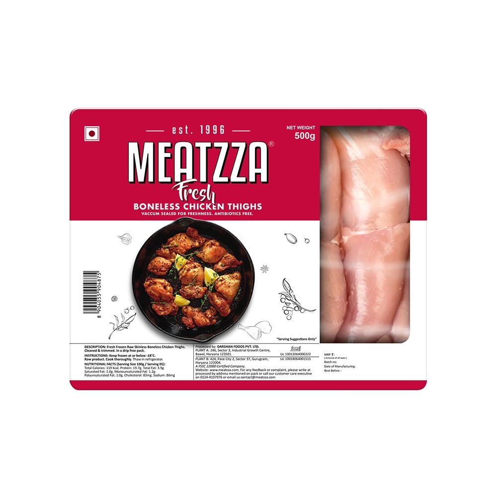 Meatzza Boneless Frozen Chicken Thigh (Antibiotic Free)