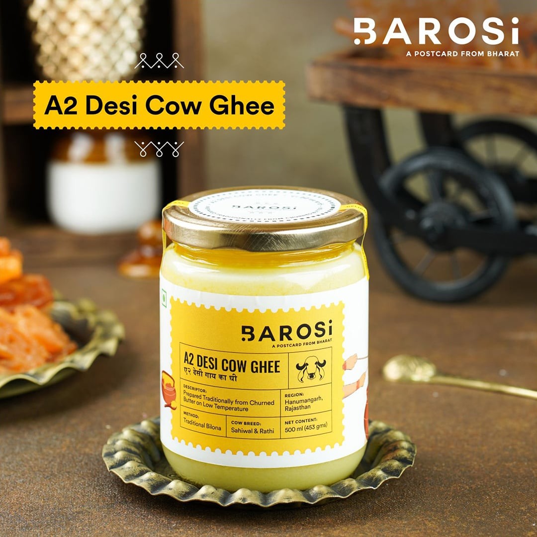Barosi Desi Cow A2 Ghee (500 ml)