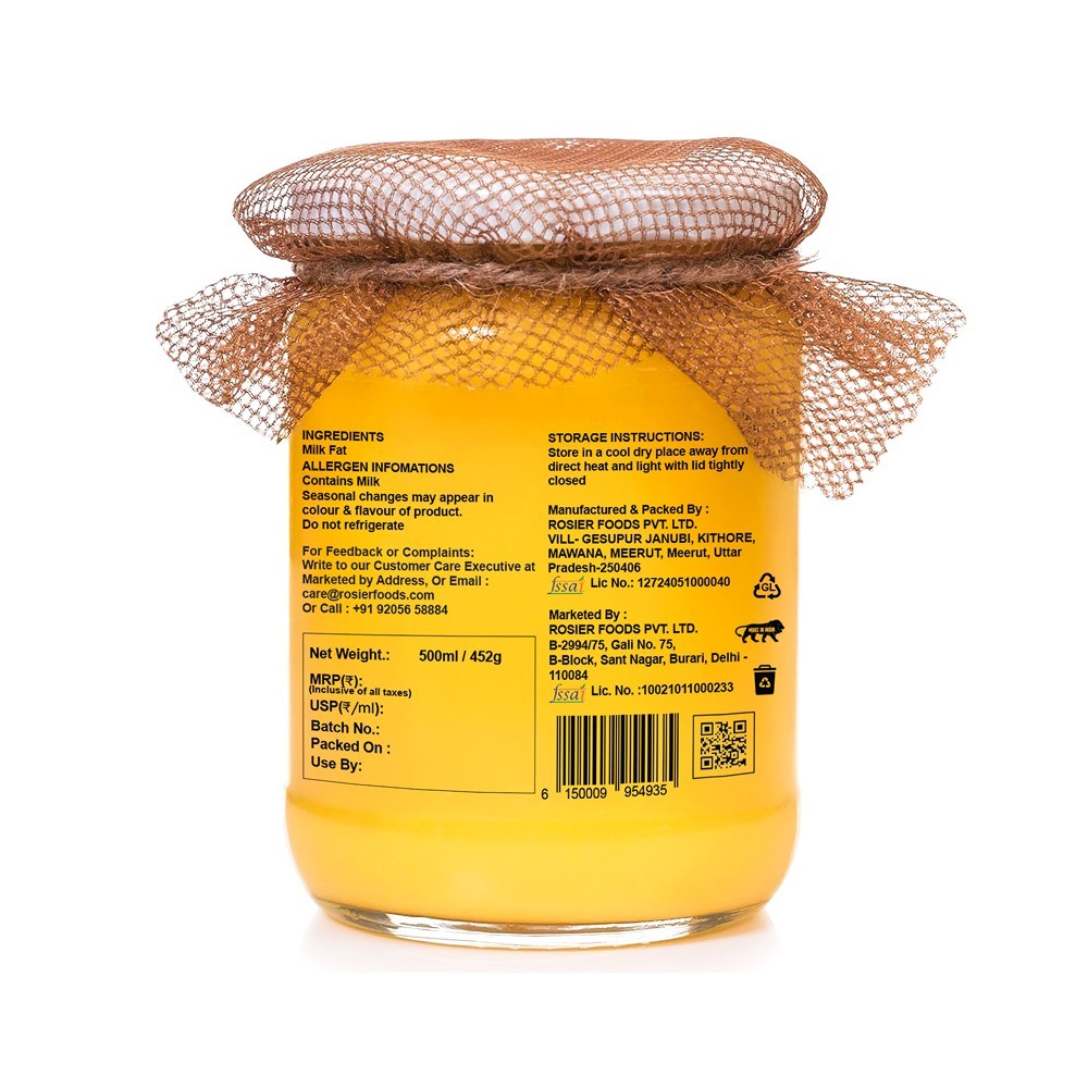 Rosier Bilona A2 Gir Ghee (Made from Curd)