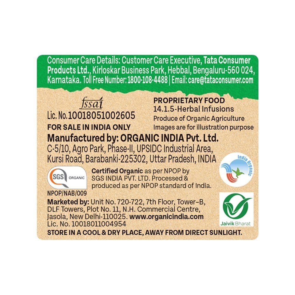 A TATA Product - Organic India Tulsi Honey Lemon Herbal Infusion Bags