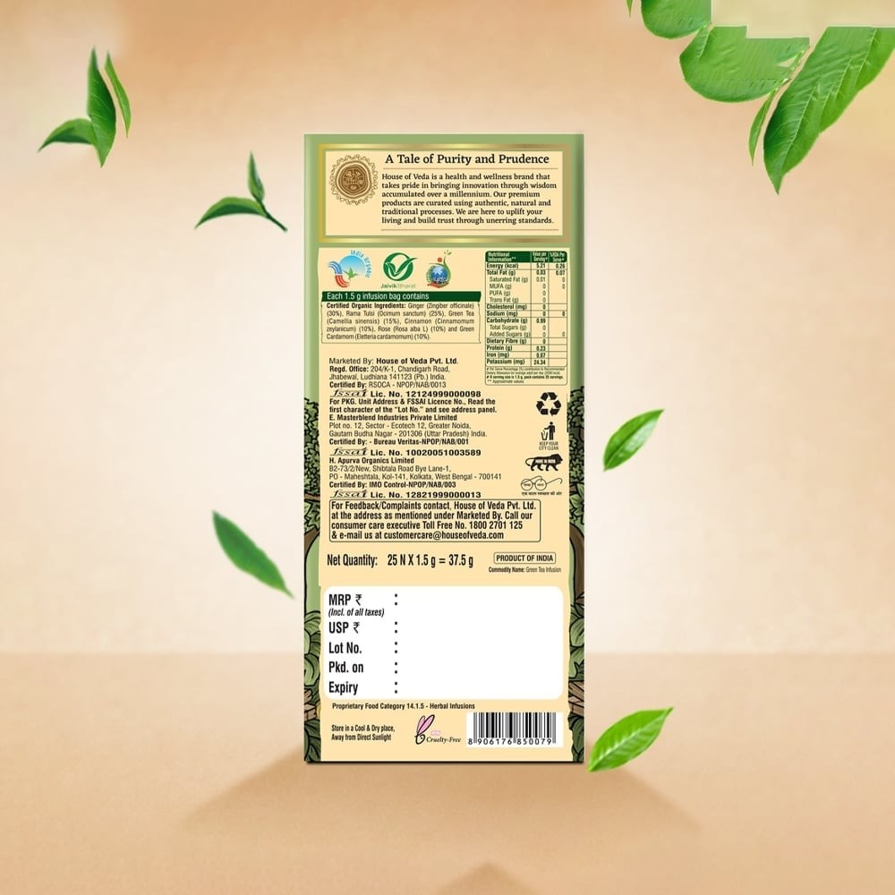 House of Veda Nirvana Vedic Infusion Flavoured Green Tea Bags