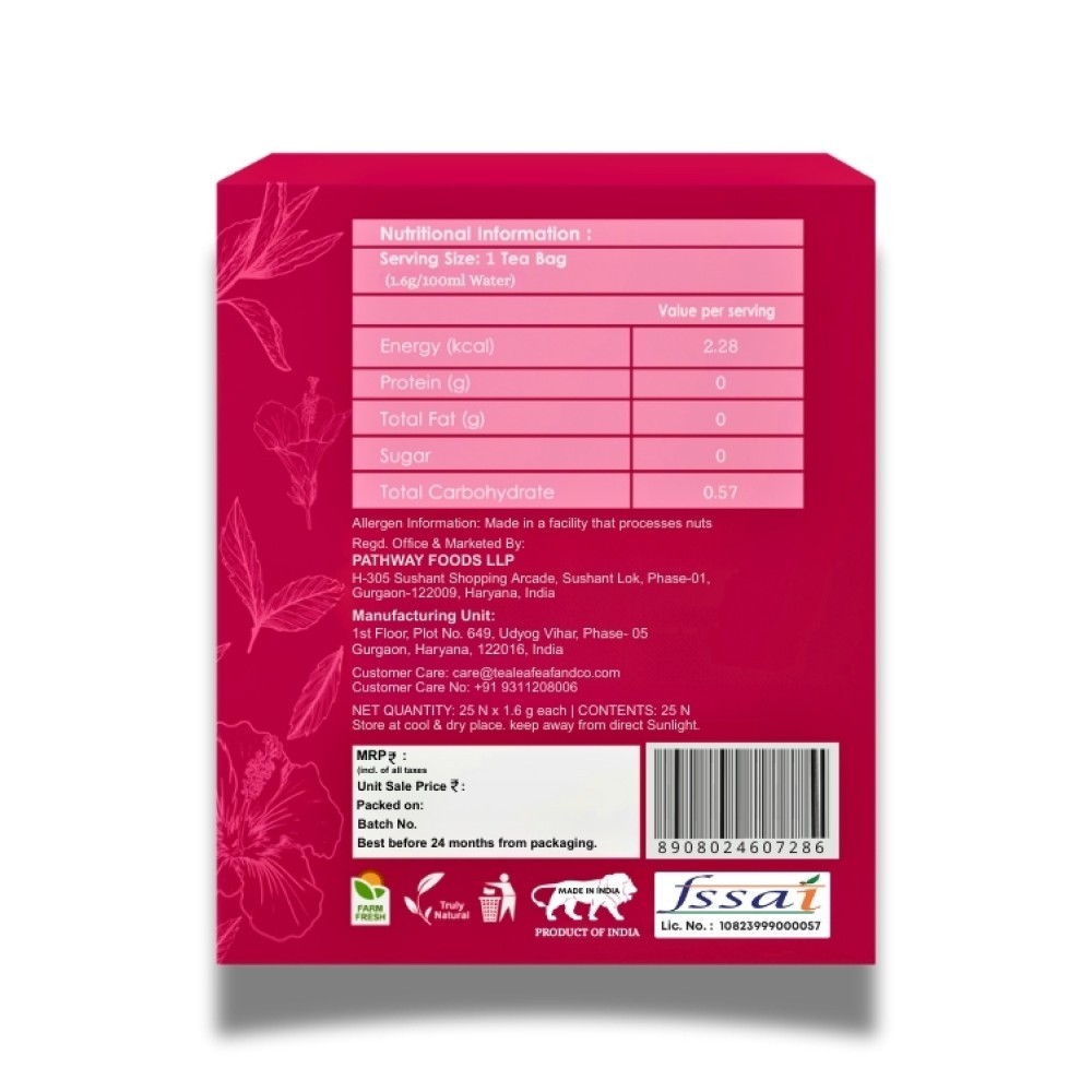 Tea Leaf & Co. Sweet Hibiscus Cinnamon Green Tea Bags