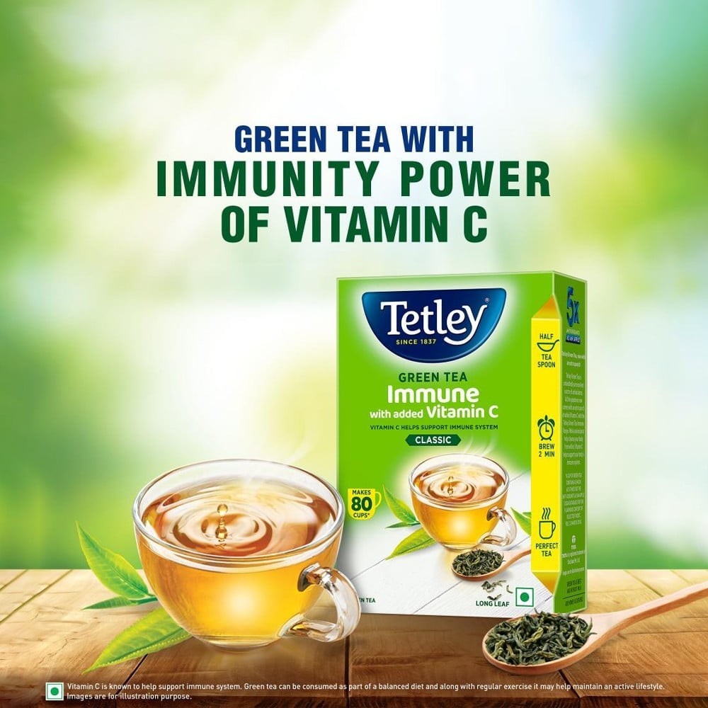Tetley Immune with Added Vitamin C Green Tea ((100 g))