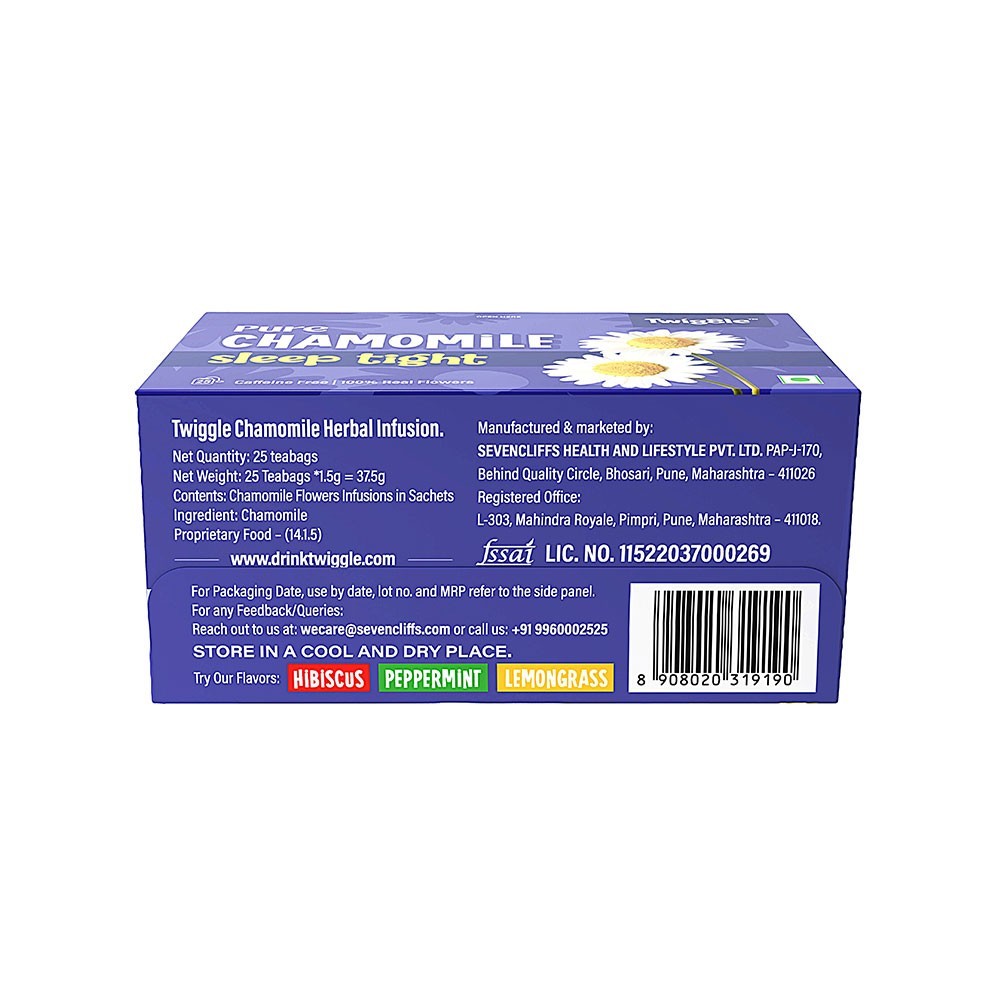 Twiggle Pure Chamomile Caffeine Free Herbal Tea Bags