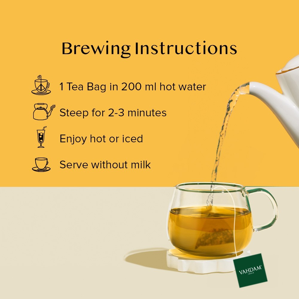 Vahdam Chamomile Mint Citrus Green Tea Bags