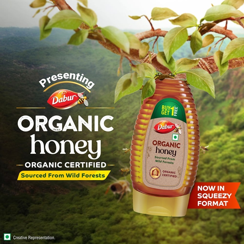 Dabur Squeezy Organic Honey Buy 1 Get 1 Free