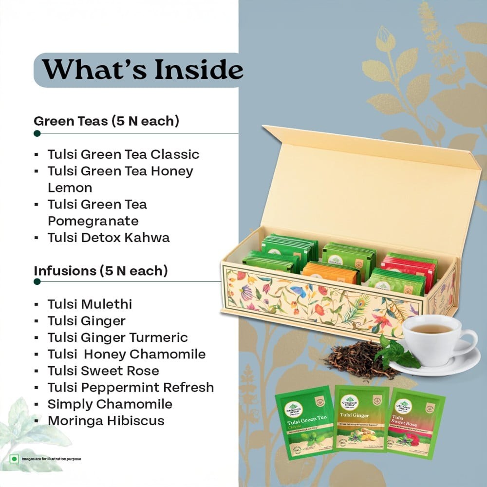 A TATA Product - Organic India Premium Speciality Tulsi Tea Green Tea Gift Pack