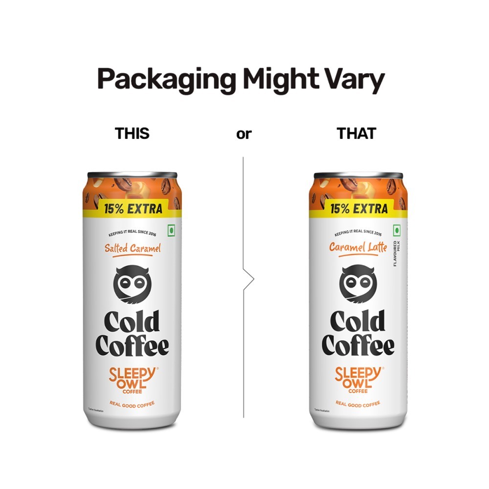 Sleepy Owl Caramel Latte Cold Coffee Can