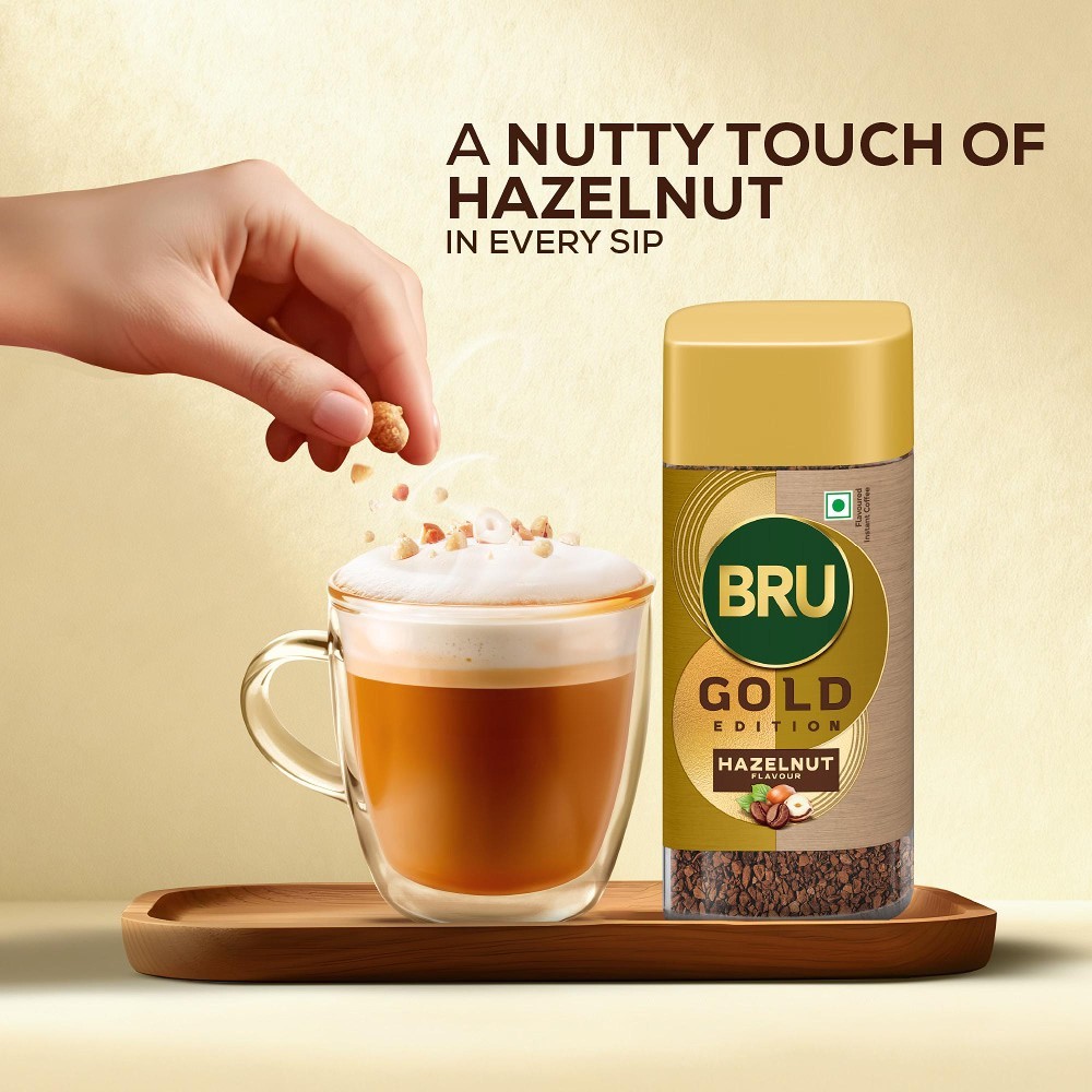 Bru Gold Freeze Dried Hazelnut Instant Coffee
