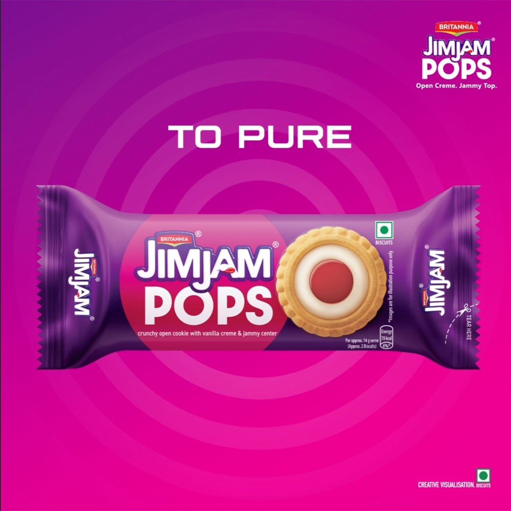 Britannia Treat Jim Jam Pops Crunchy Open Cookies