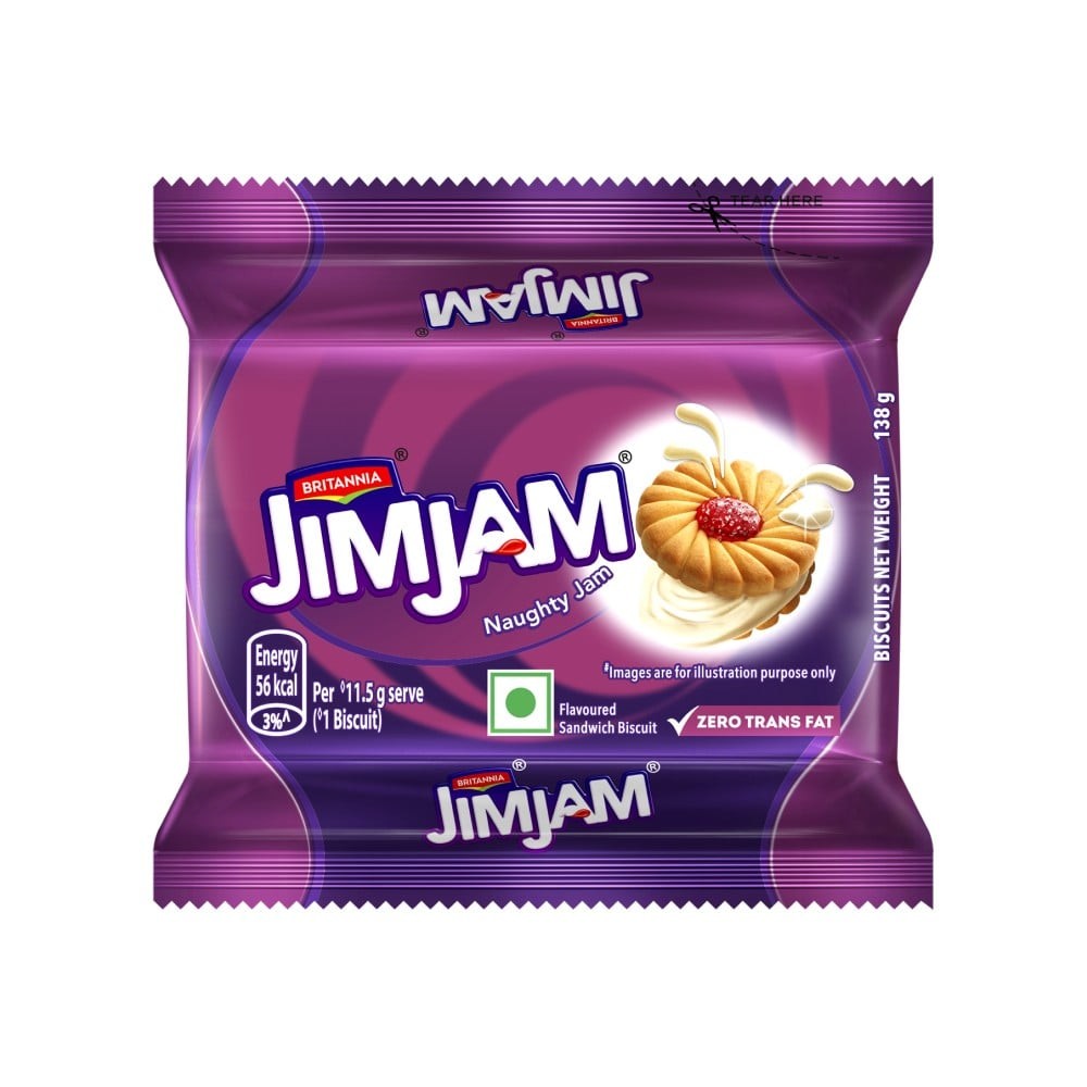 Britannia Treat Jim Jam Sandwich Crème Biscuits