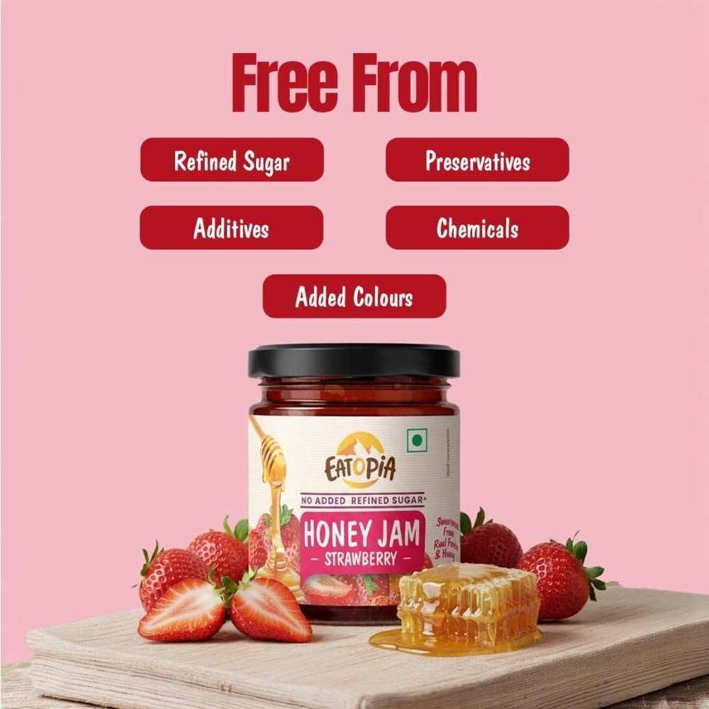 Eatopia Strawberry Honey Jam (No Refined Sugar)