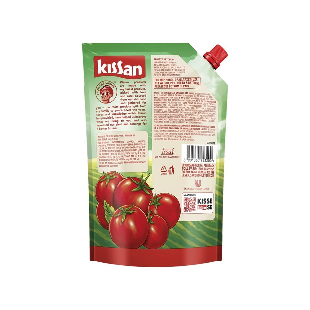Kissan Tomato Ketchup (No Onion & Garlic) - Doy Pack