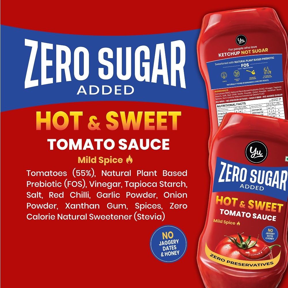 Yu Zero Sugar Hot & Sweet Tomato Ketchup (Mild Spice)